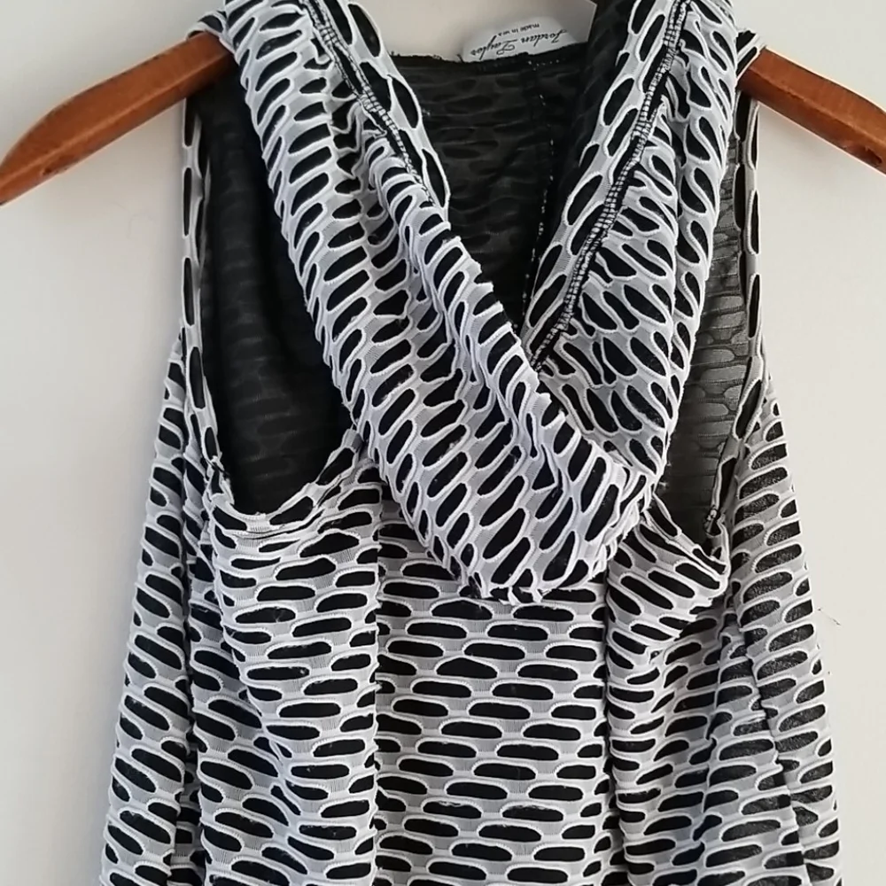 Jordan Taylor black White hooded beach cover up